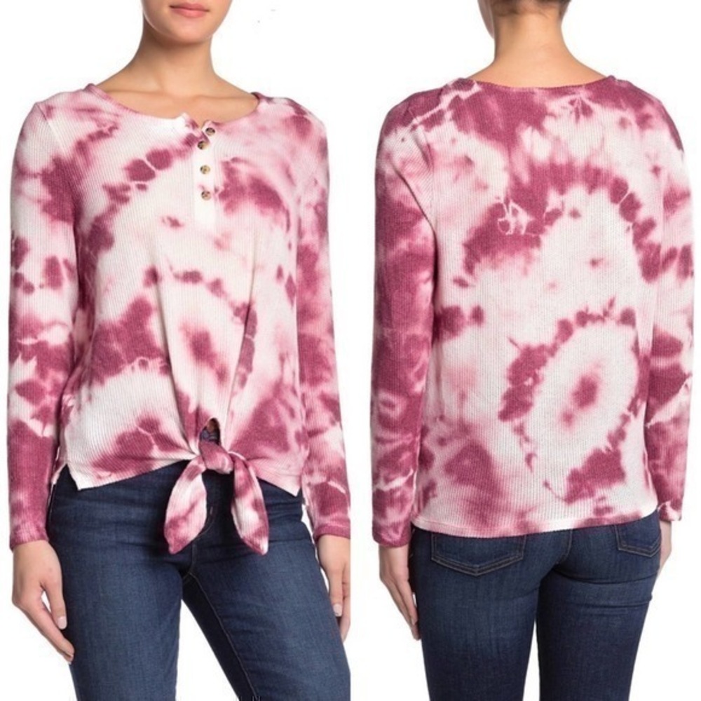 C & C California Knit Top - NWT | Women Medium | Pink Tie Dye